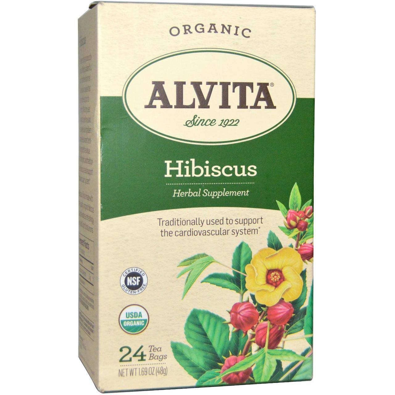 Alvita Organic Herbal Tea - Hibiscus - 24 Bags