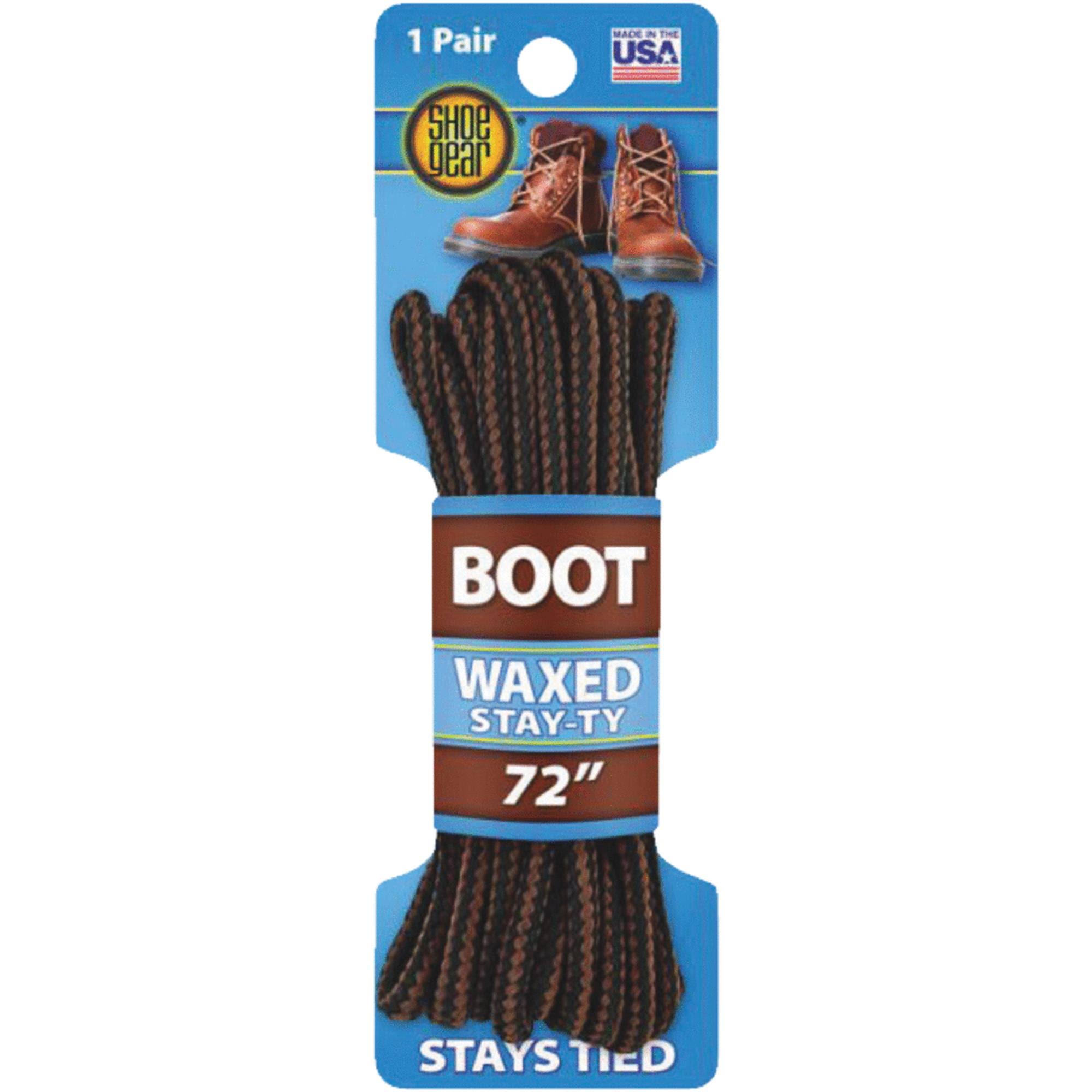 Shoe Gear 375109 Waxed Boot Laces - Brown and Brown, 72"