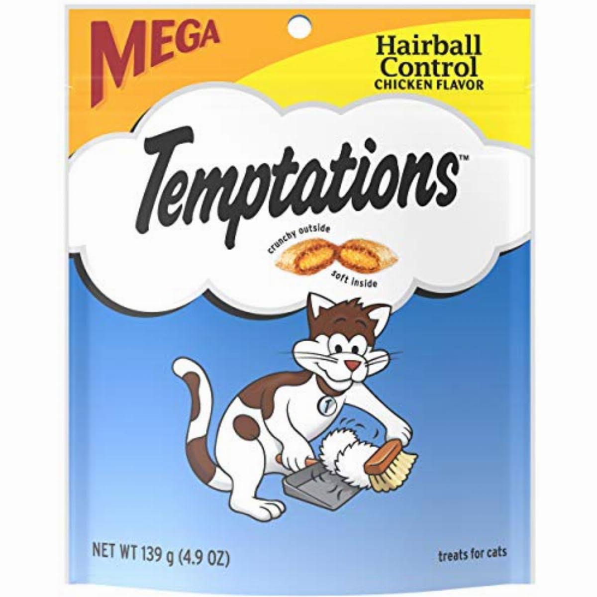 Temptations Mega Hairball Treats for Cats - Chicken Flavor, 4.9oz