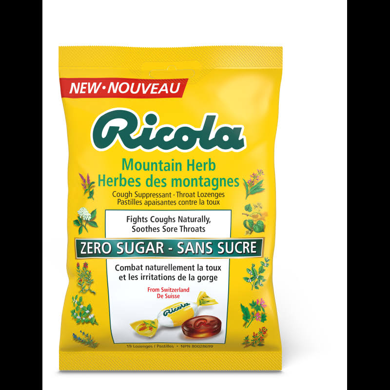 Ricola - mountain herb - packaging of 12 x 75g