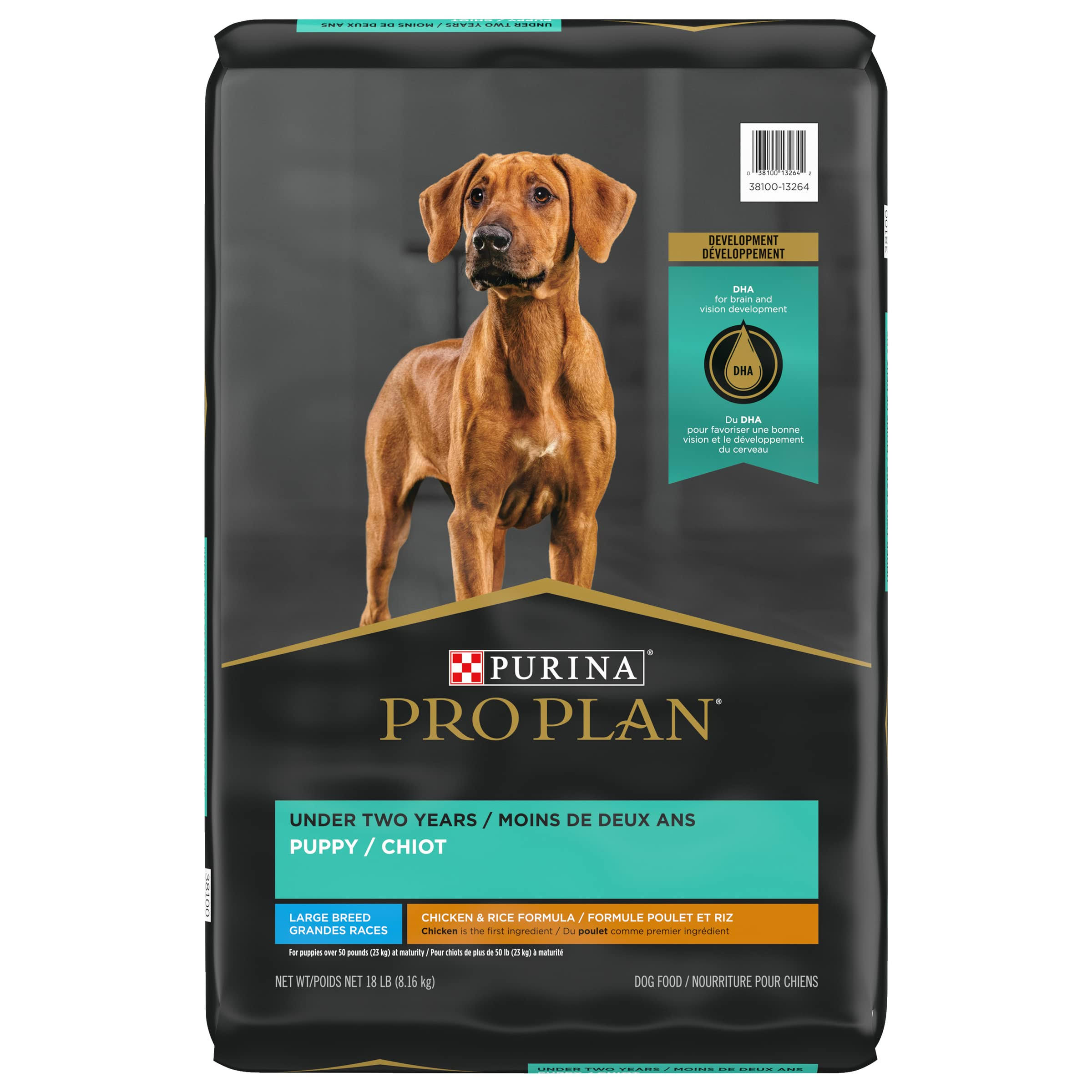 Purina Pro Plan Dry Dog Food - Chicken Rice Formula, 18lbs, Large Breed