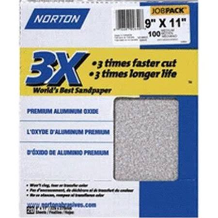Norton 02623 Prosand Sandsheet Sandpaper - 400 Grit, 100pk, 9" x 11"