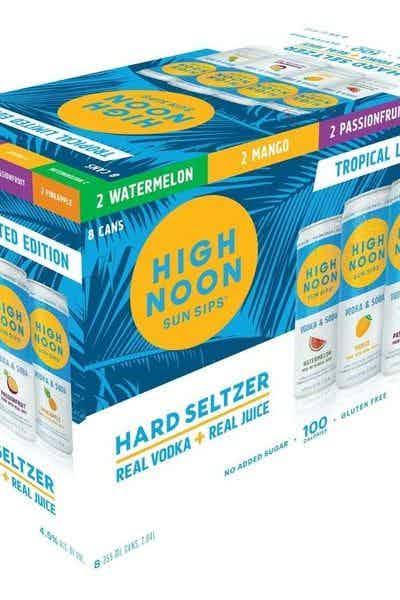 High Noon Sun Sips Hard Seltzer, Vodka & Soda, Tropical - 8 pack, 355 ml cans