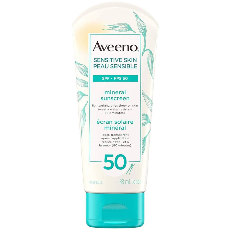 Aveeno Sensitive Skin Mineral Sunscreen - SPF 50, 88ml
