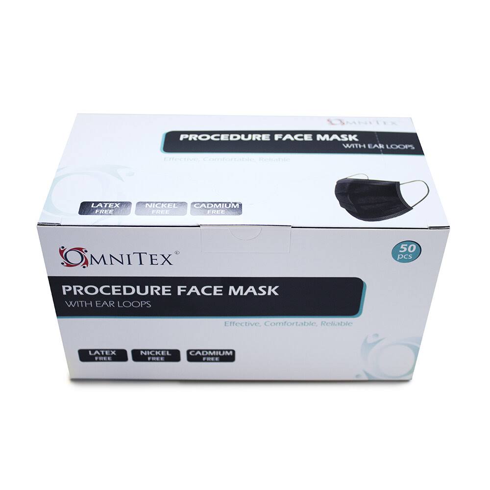 Omnitex Face Masks 3 Ply Black (Pack of 50)