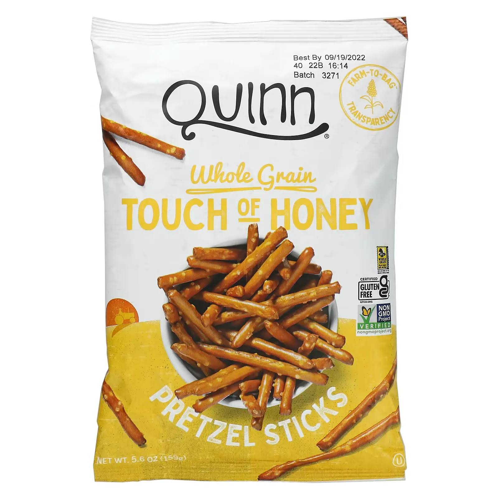 Quinn Popcorn Non GMO and Gluten Free Reinventing Pretzels - Touch of Honey, 7oz