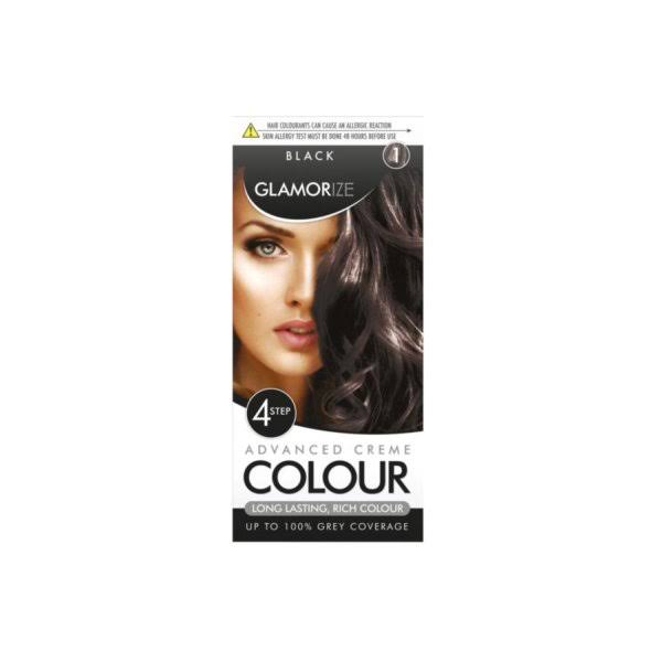 Glamorize Creme Colour Permanent Hair Dye - 1 Black
