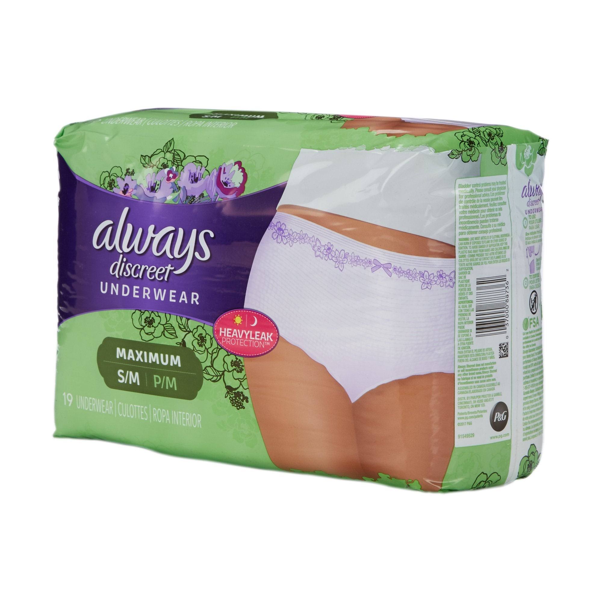Always Discreet Incontinence Underwear Maximum Absorbency - Large