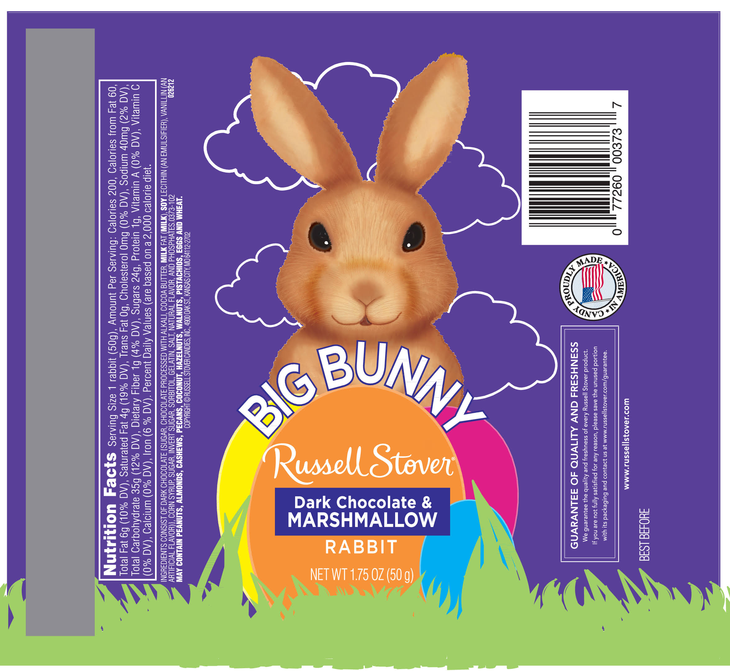 Russell Stover Dark Chocolate Marshmallow - Big Bunny 1.75oz
