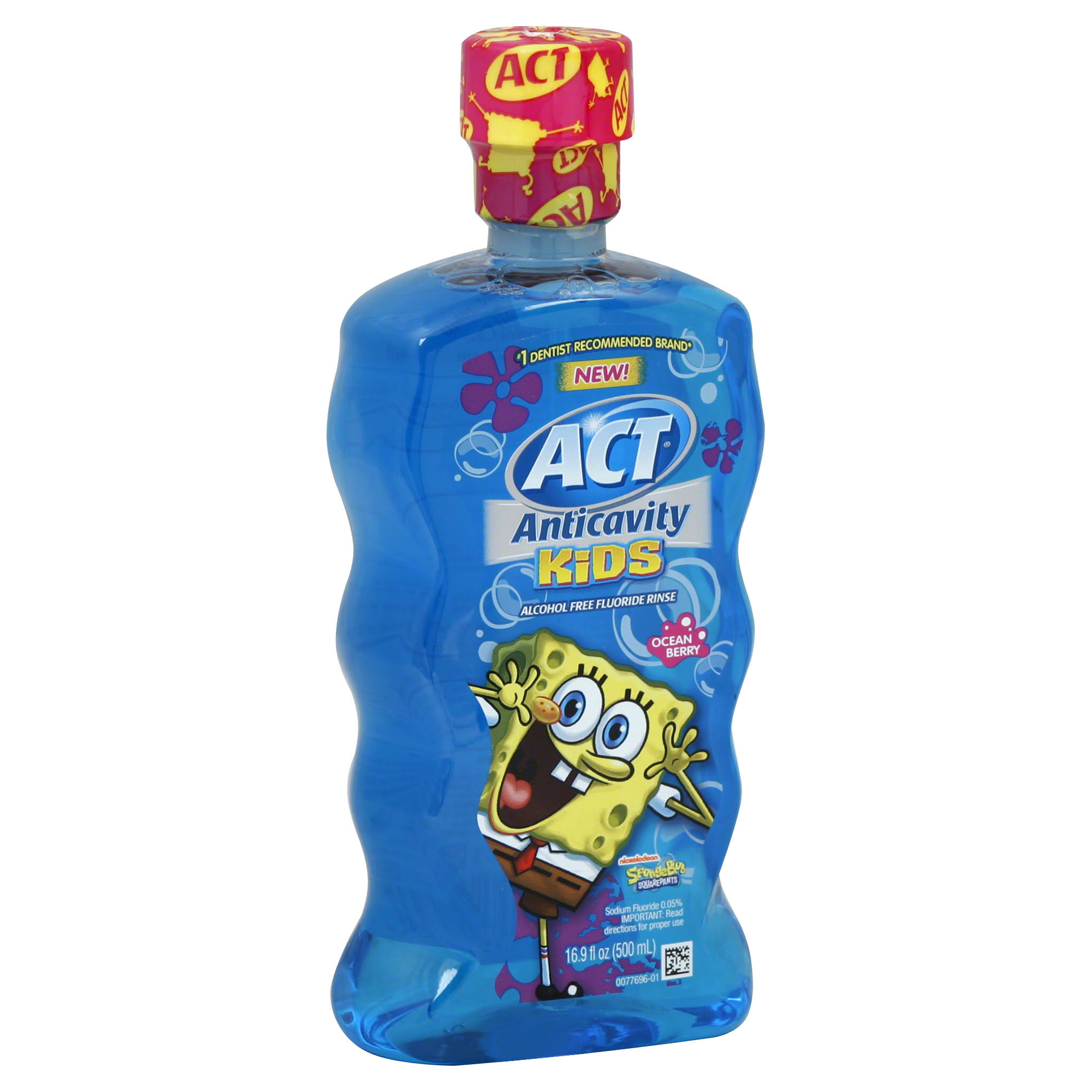Act Kids Anticavity Fluoride Rinse - Spongebob Squarepants Ocean Berry, 16.9oz