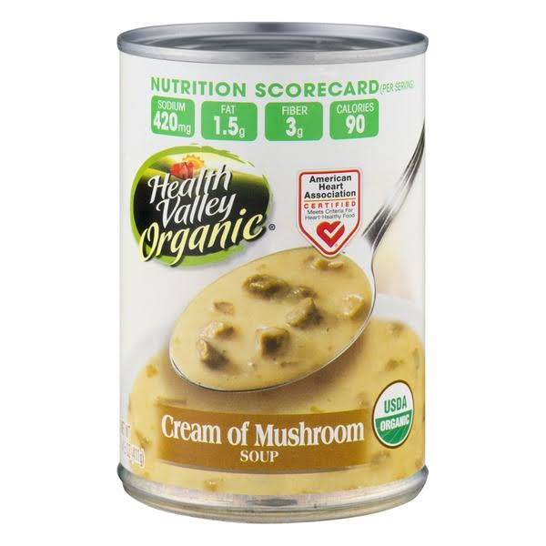 Health Valley Organic Soup, Gluten Free, Cream of Mushroom - 14.5 oz