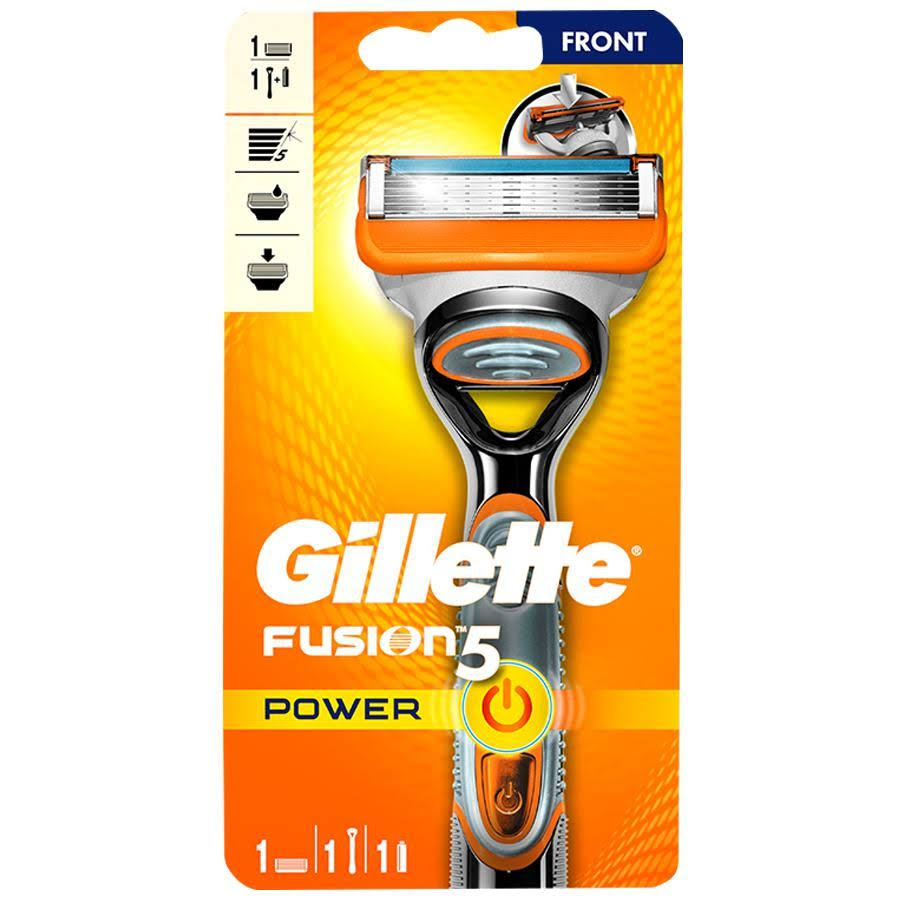 Gillette Men's Fusion 5 Power Razor, 1 Duracell Battery, 1 Preloaded Blade New