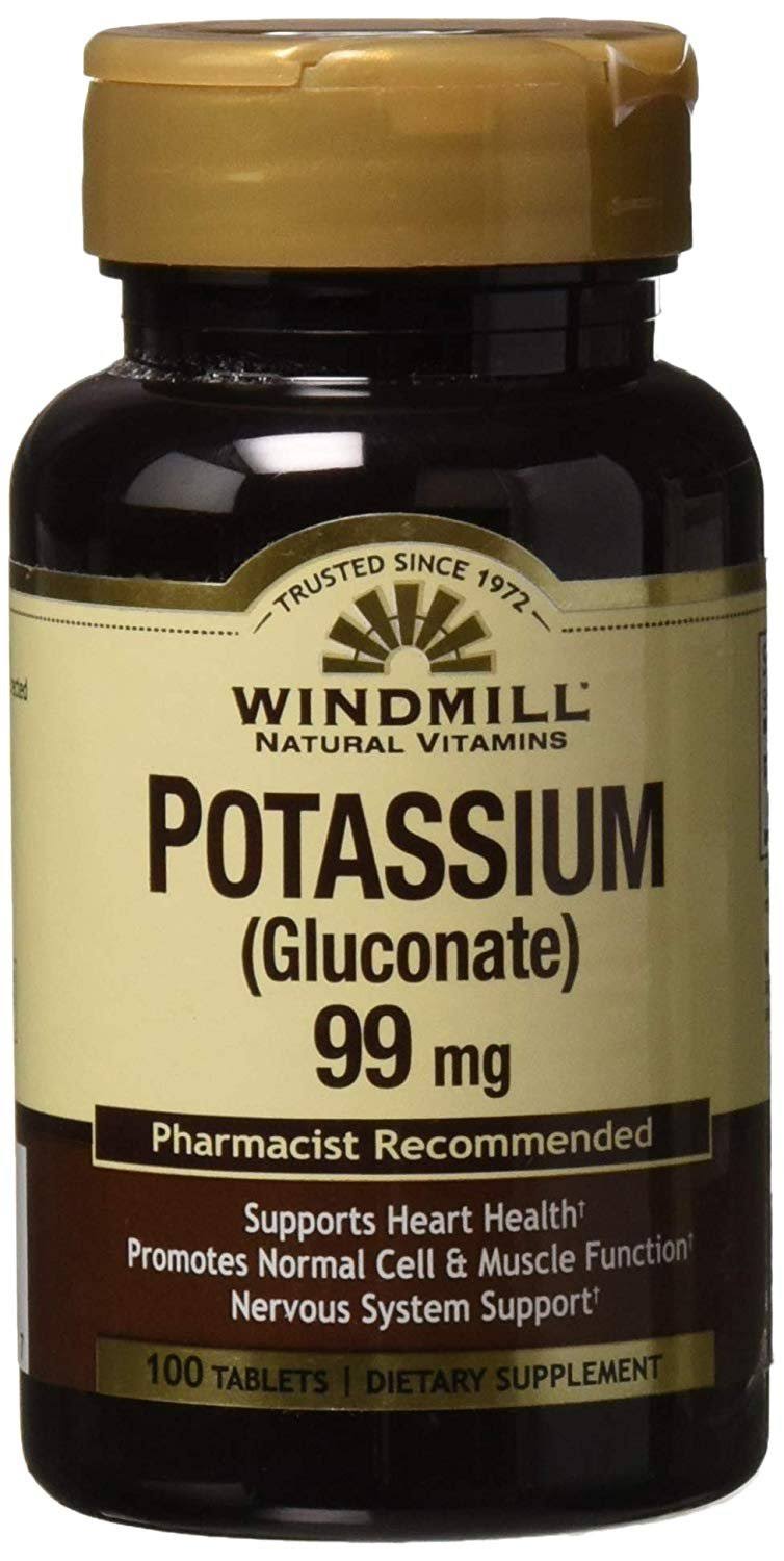 Windmill Potassium As Gluconate Dietary Supplement - 99mg, 100 Tablets