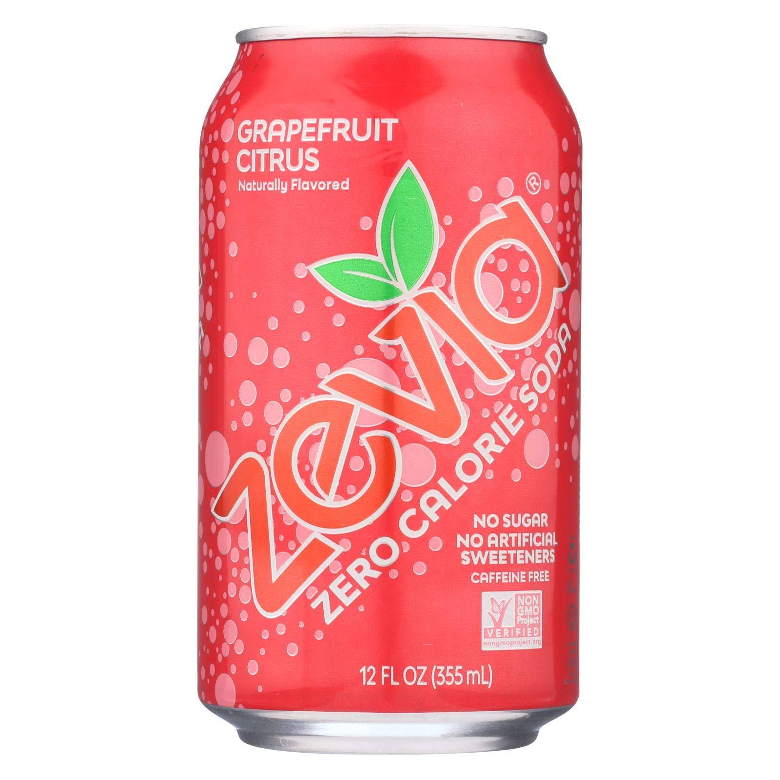 Zevia, Zero Calorie Soda, Grapefruit Citrus - 6 Cans
