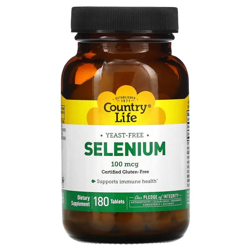 Country Life Selenium 100 Mcg Yeast Dietary Supplement - 180 Tablets