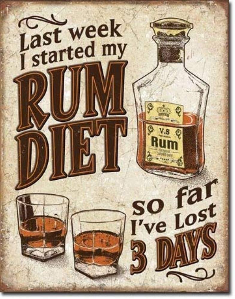 Desperate Enterprises Rum Diet Tin Sign, 12.5" W x 16" H
