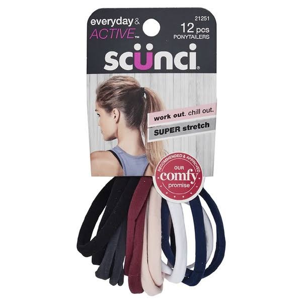 Scunci Everyday & Active Work Out Chill Out Super Stretch Comfy, 12 Co