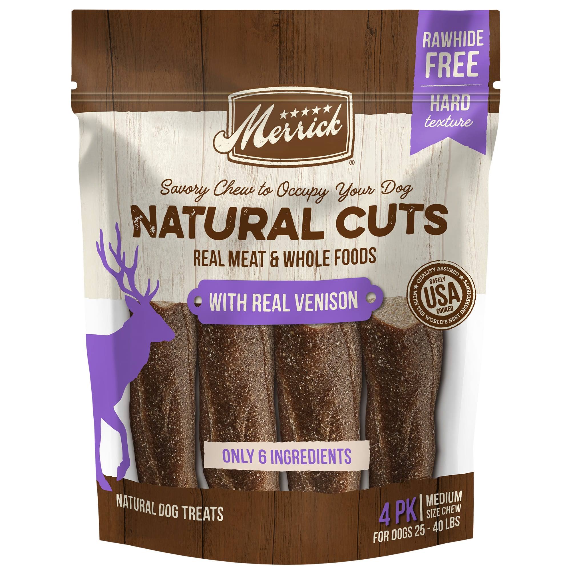 Merrick Natural Cuts with Real Venison Dog, Medium Chew - 4 Count