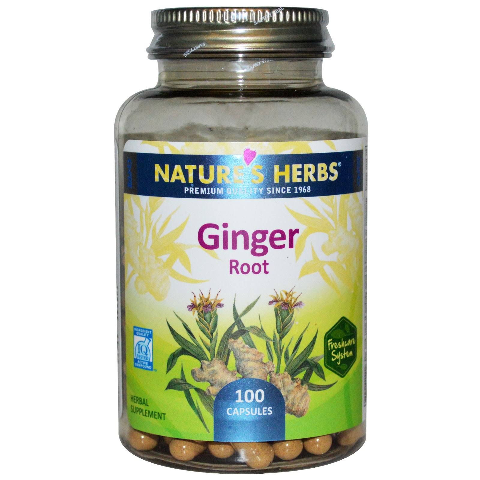 Nature's Herbs Ginger Root Supplement - 100 Capsules