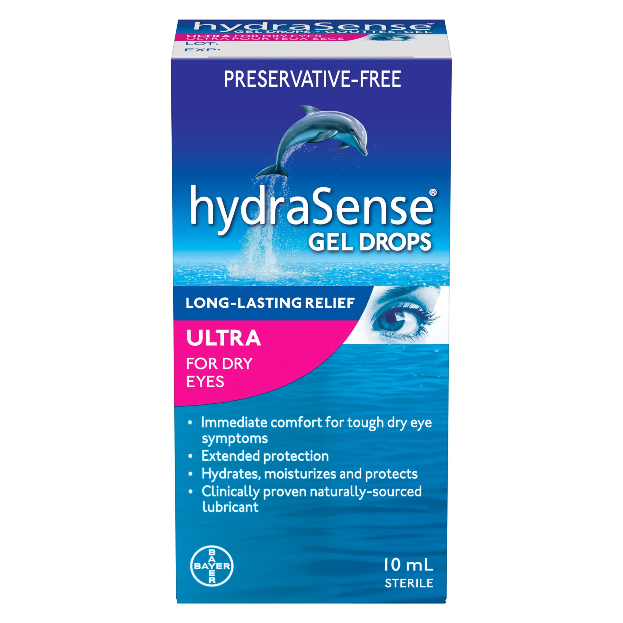 HydraSense Ultra Eye Drops for Dry Eyes, Fast Long-Lasting Relief, Preservative-Free, 10ml