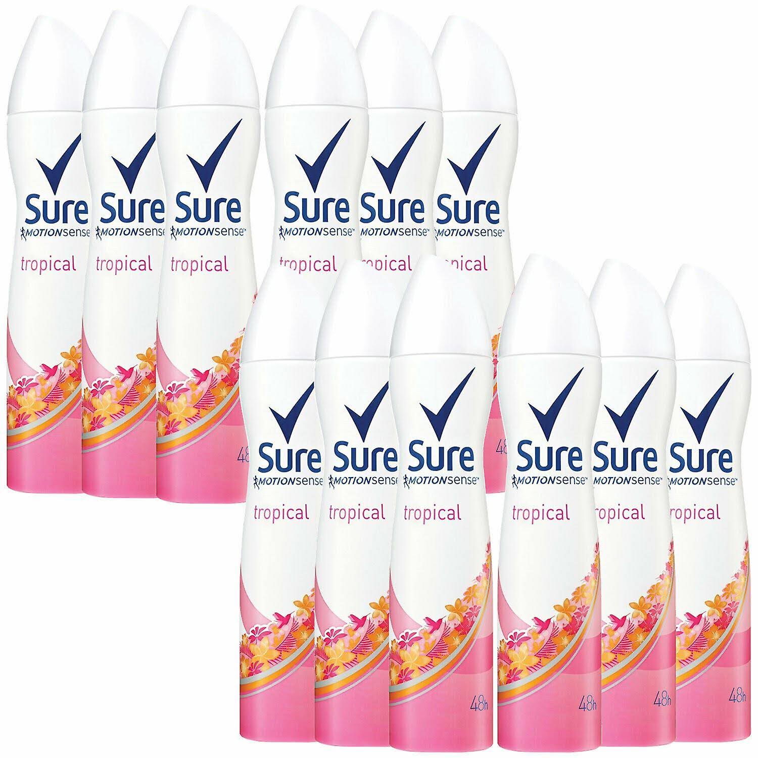 Sure Women Motion Sense Antiperspirant Deodorant, Tropical, 6 Pack, 250ml