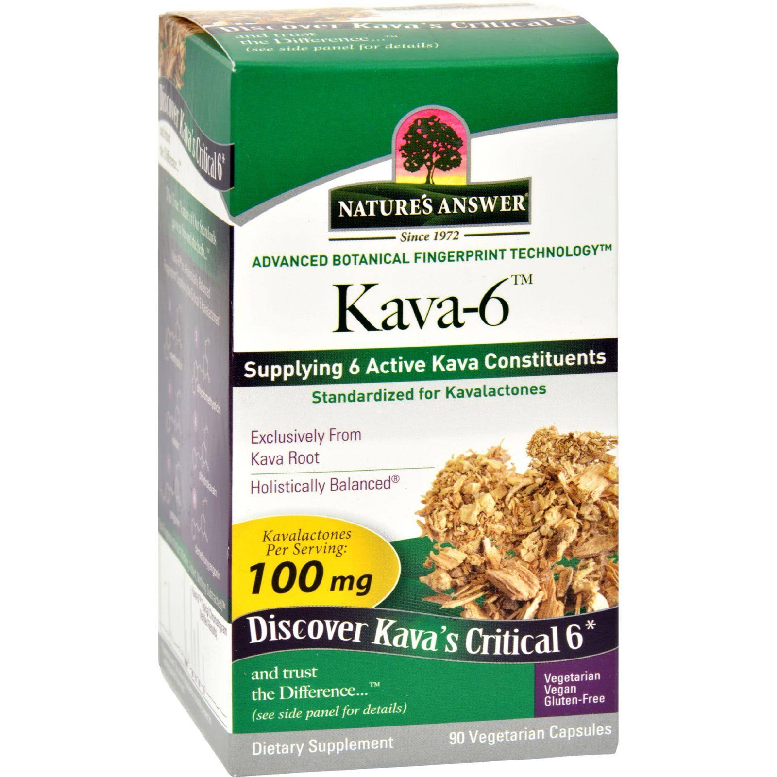 Nature's Answer Kava 6 Supplement - 90 Vegetarian Capsules