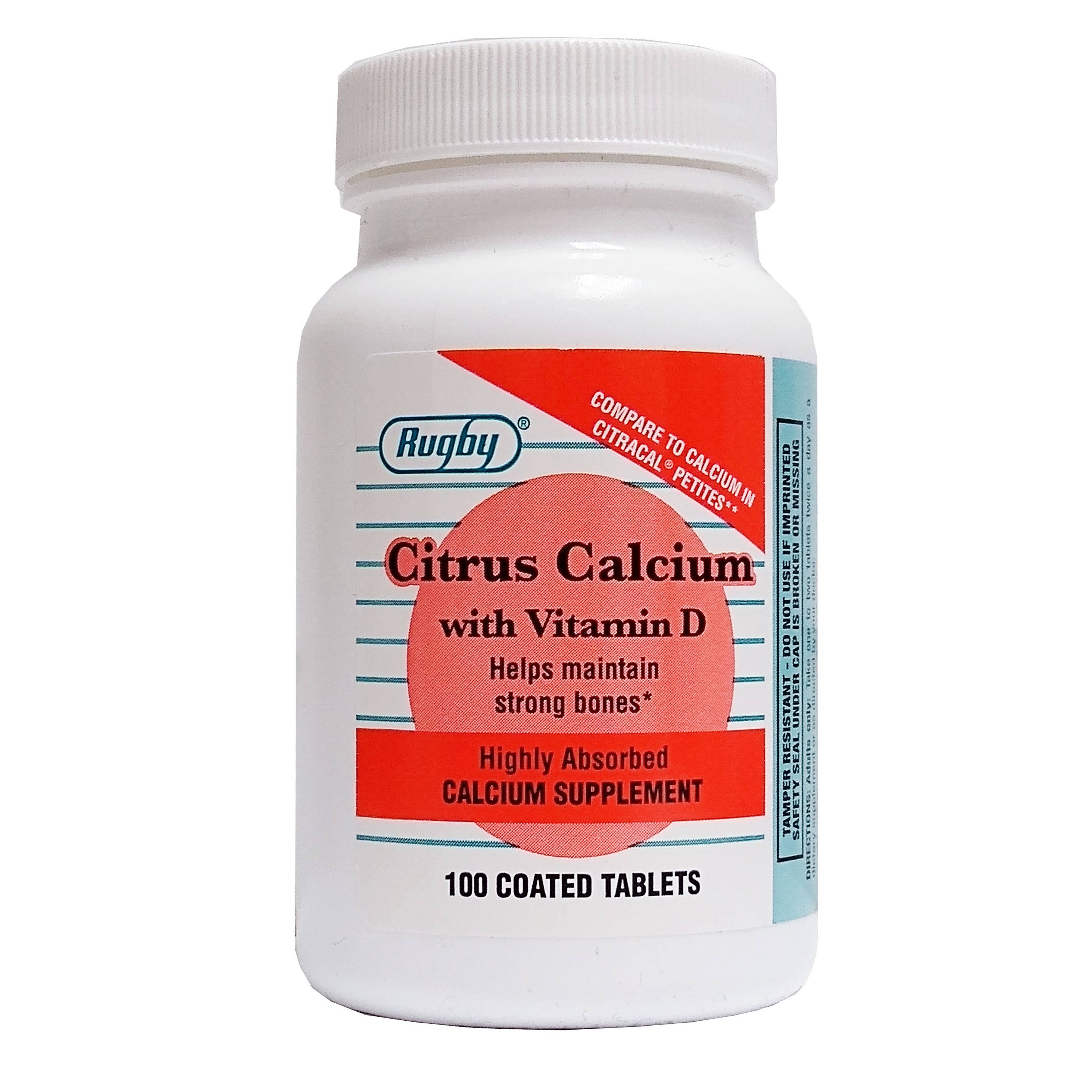 Rugby Citrus Calcium with Vitamin D Coated Tablets