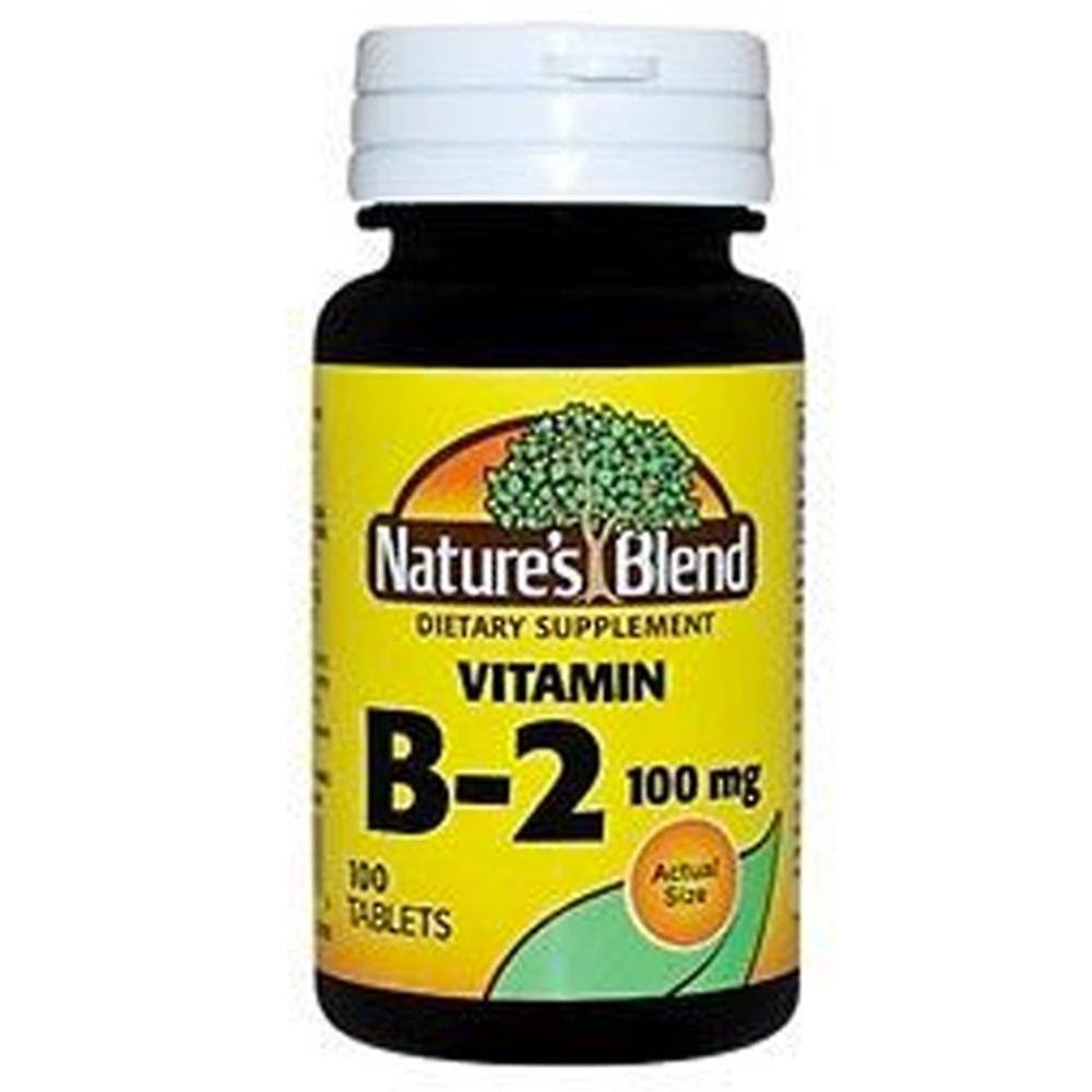 Nature's Blend Vitamin B2 Dietary Supplement - 100mg, 100 Tablets
