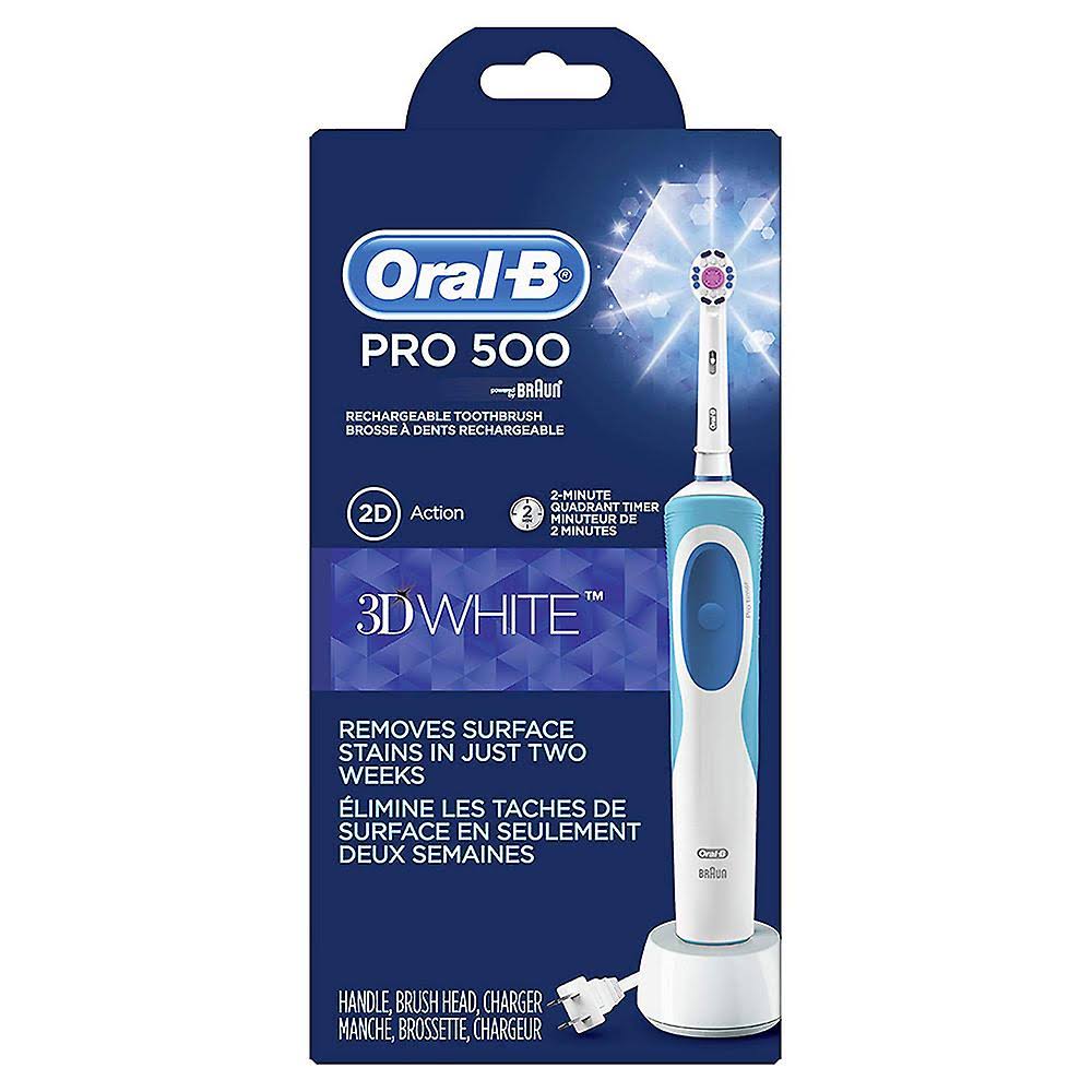 Oral-B Pro 500 3D White Power Rechargeable Electric Toothbrush