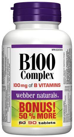 Webber Naturals Vitamin B100 Complex Tablet - 90 tablets