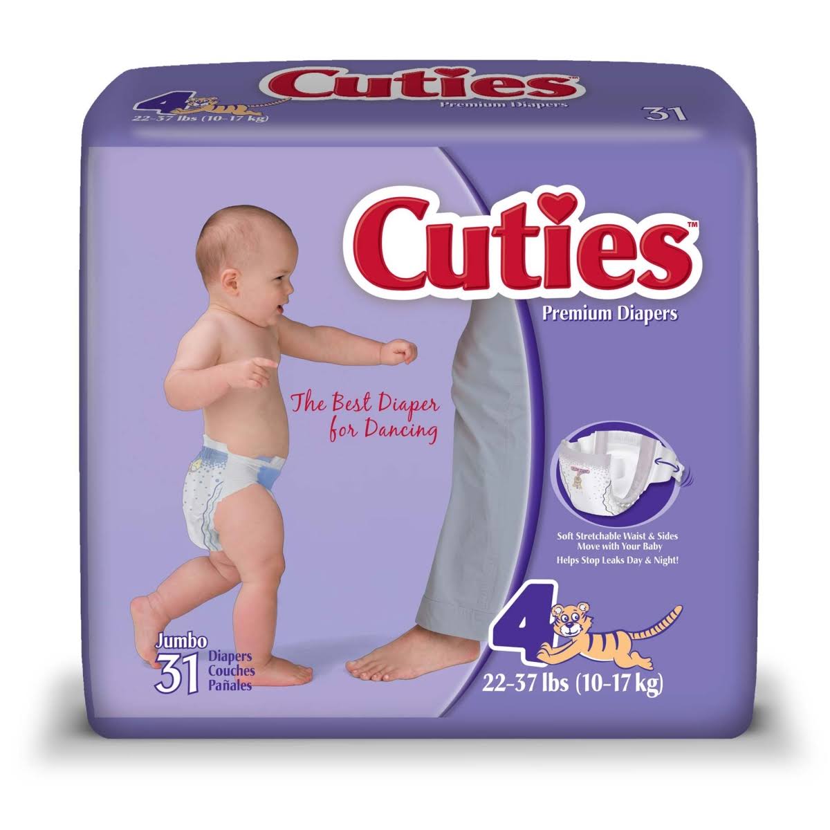 Cuties Baby Diapers - Size 4, 31ct, 4pk