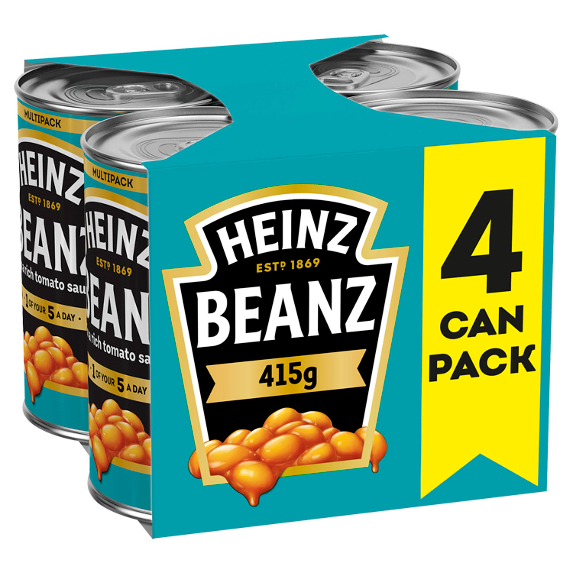 Heinz Beanz Tinned Baked Beans - 415g, 4ct