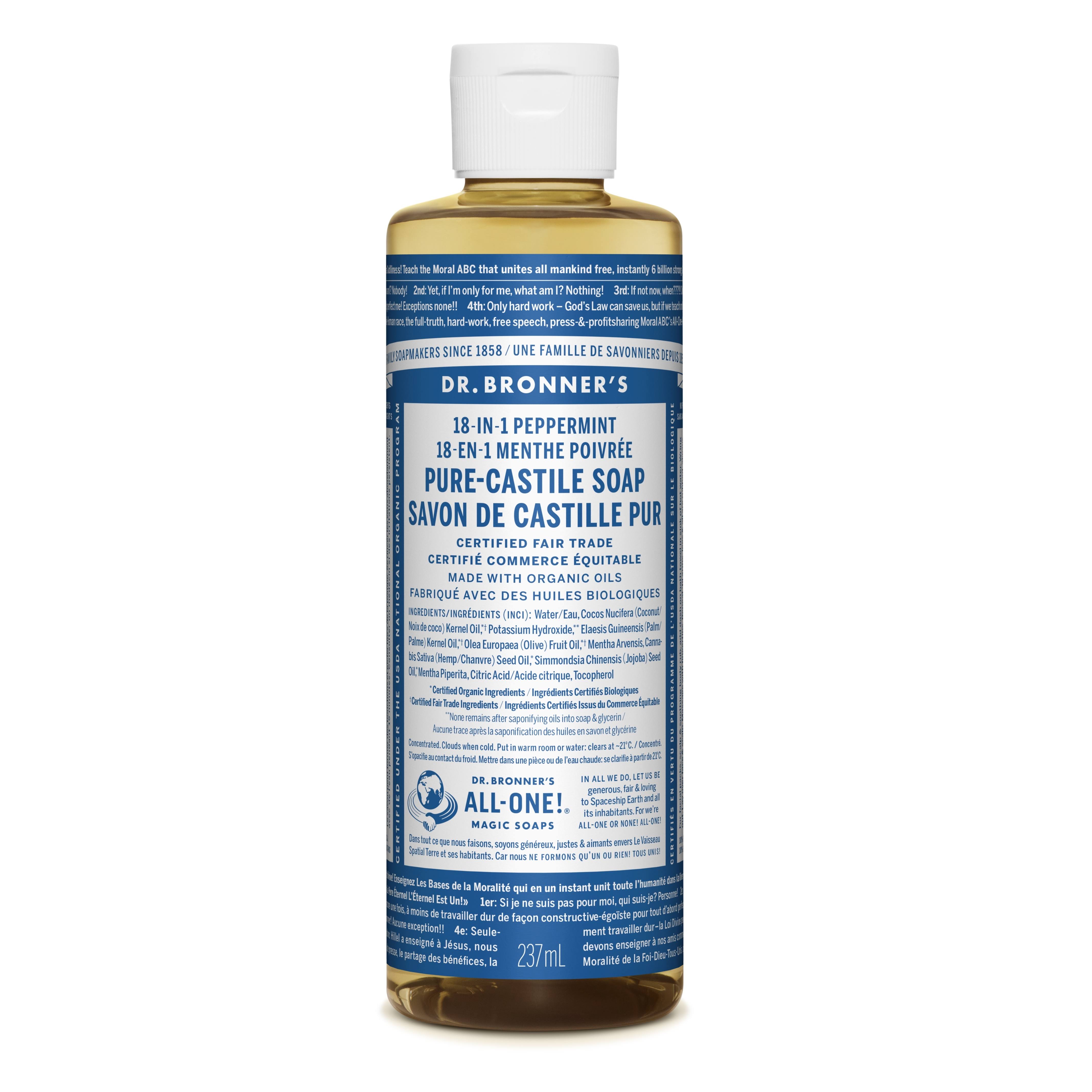 Dr. Bronner's Peppermint Pure-Castile Liquid Soap 237 ml