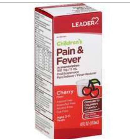 Leader Pain & Fever, Oral Suspension, Cherry Flavor, Ages 2-11 Years - 4 fl oz