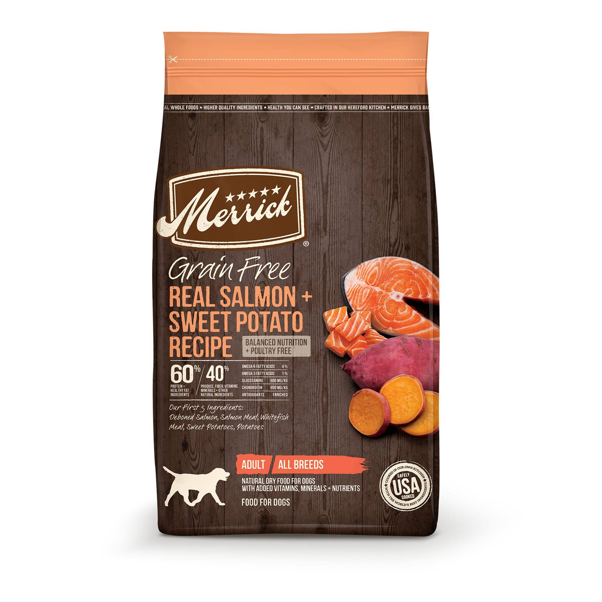 Merrick Grain Free Dry Dog Food - Salmon and Sweet Potato Recipe, 22lbs