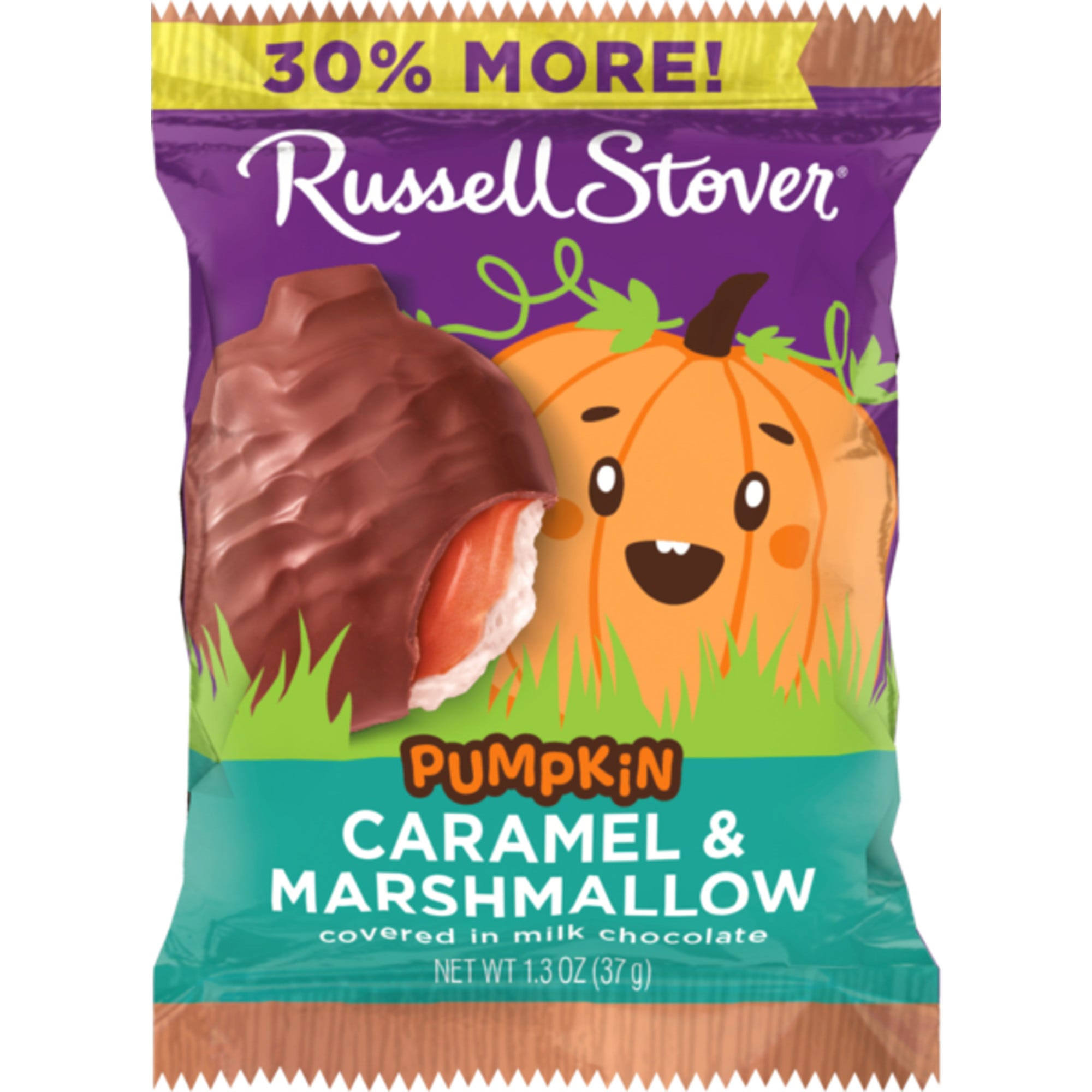 Russell Stover 1.3 oz Milk Chocolate Caramel & Marshmallow Pumpkin