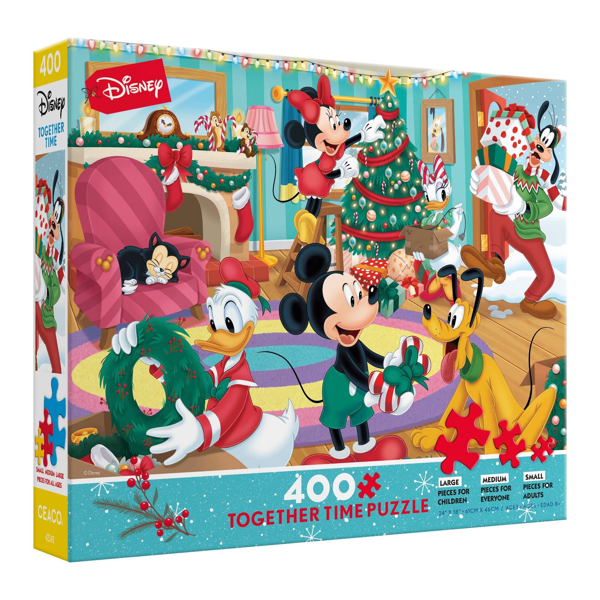 Ceaco - Disney Holiday - Together Time - Mickey & Friends Holiday - 400 Piece Jigsaw Puzzle