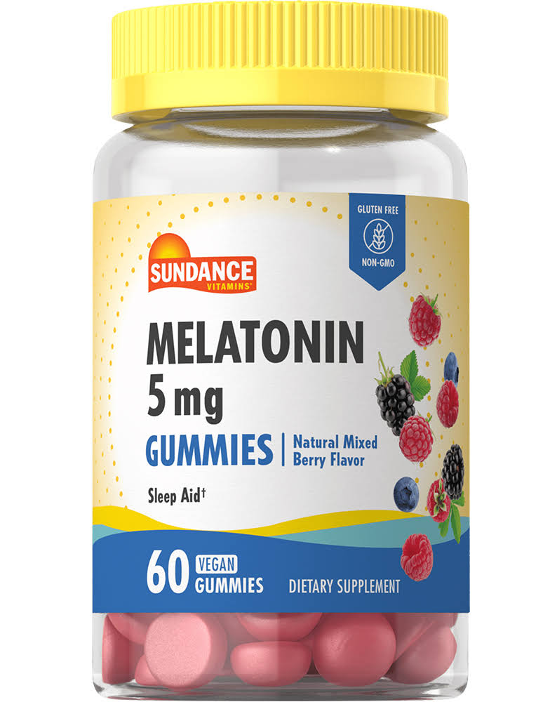 Sundance Vitamins Melatonin Vegan Gummies Natural Mixed Berry Flavor - 60 ct
