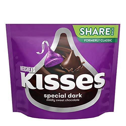 HERSHEY'S SPECIAL DARK KISSES, Dark Chocolate Candy, 10 oz Bag