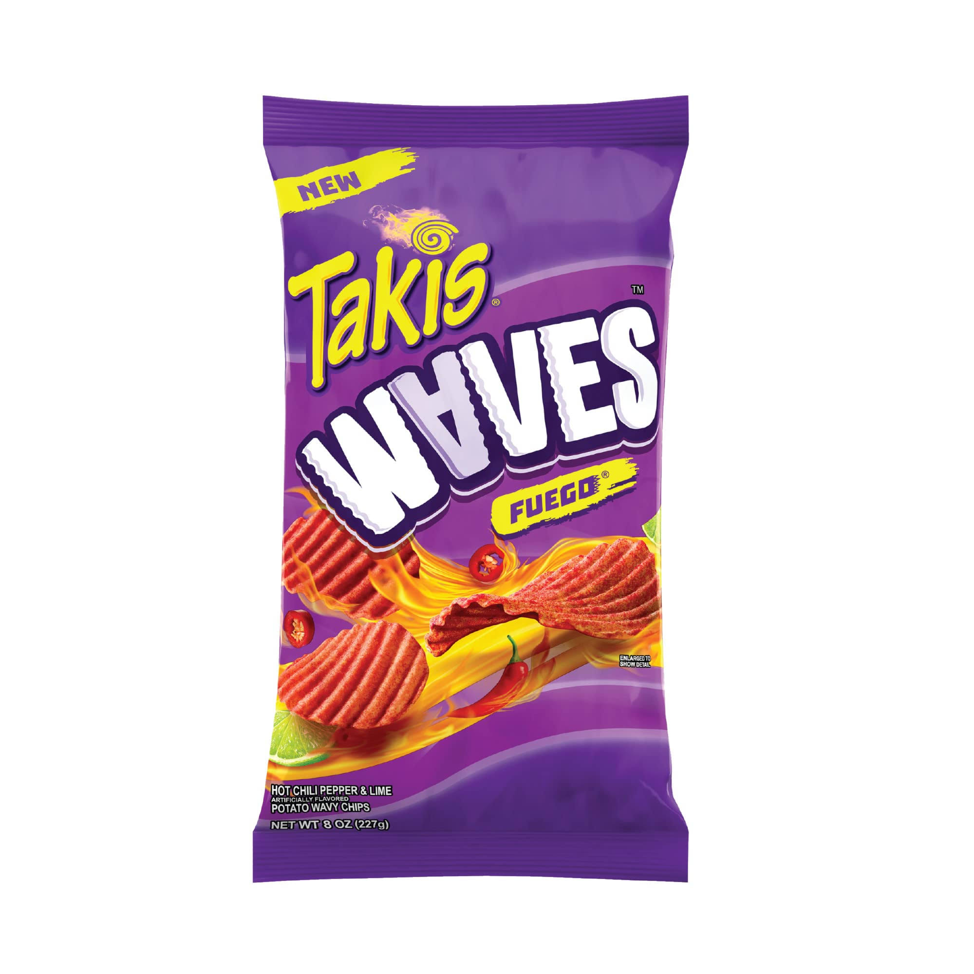 Takis Waves Potato Chips, Hot Chili Pepper & Lime - 8.0 oz