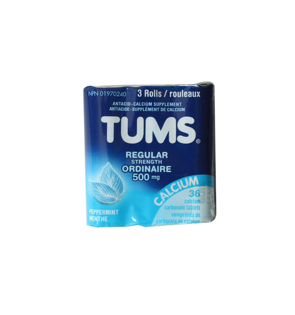 Tums Calcium Carbonate Tablets - Regular, x36
