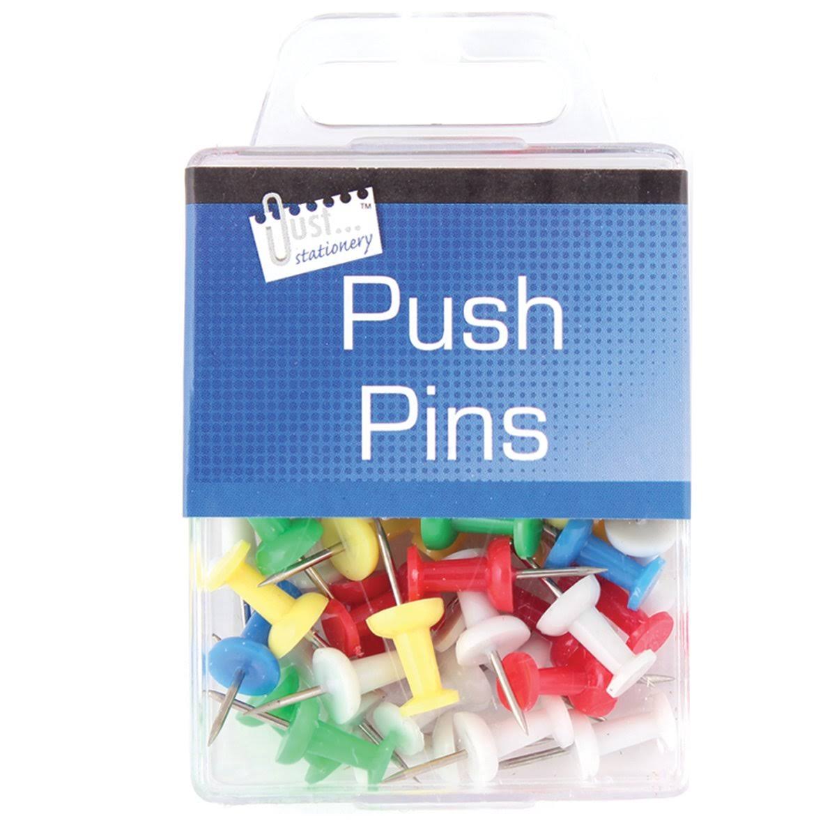 Just Stationery Assorted Colour Push Pins