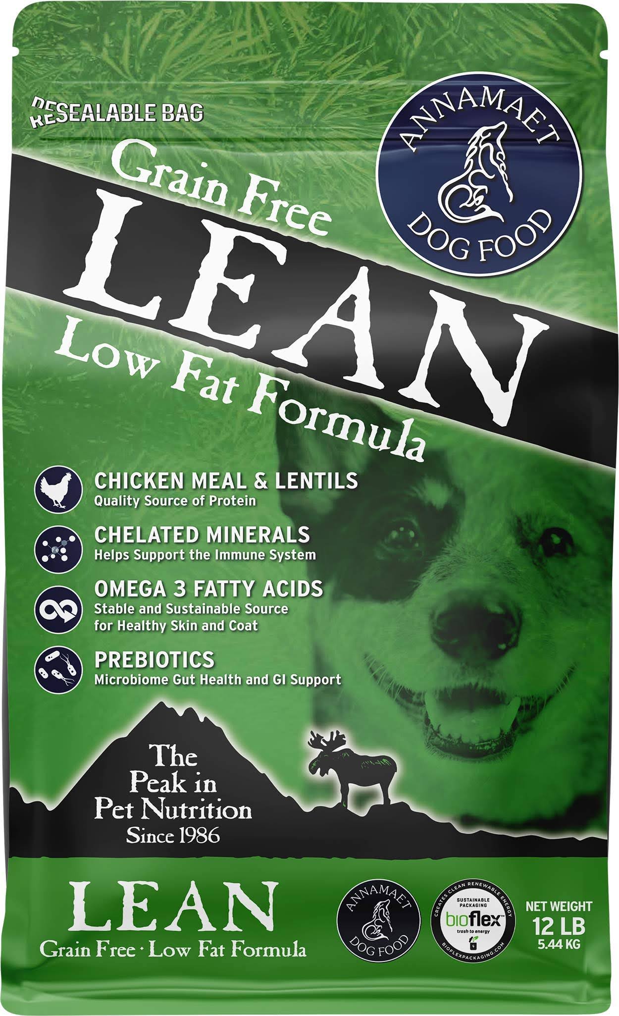 Annamaet Grain-Free Lean Low Fat Formula Dry Dog Food - 12lb
