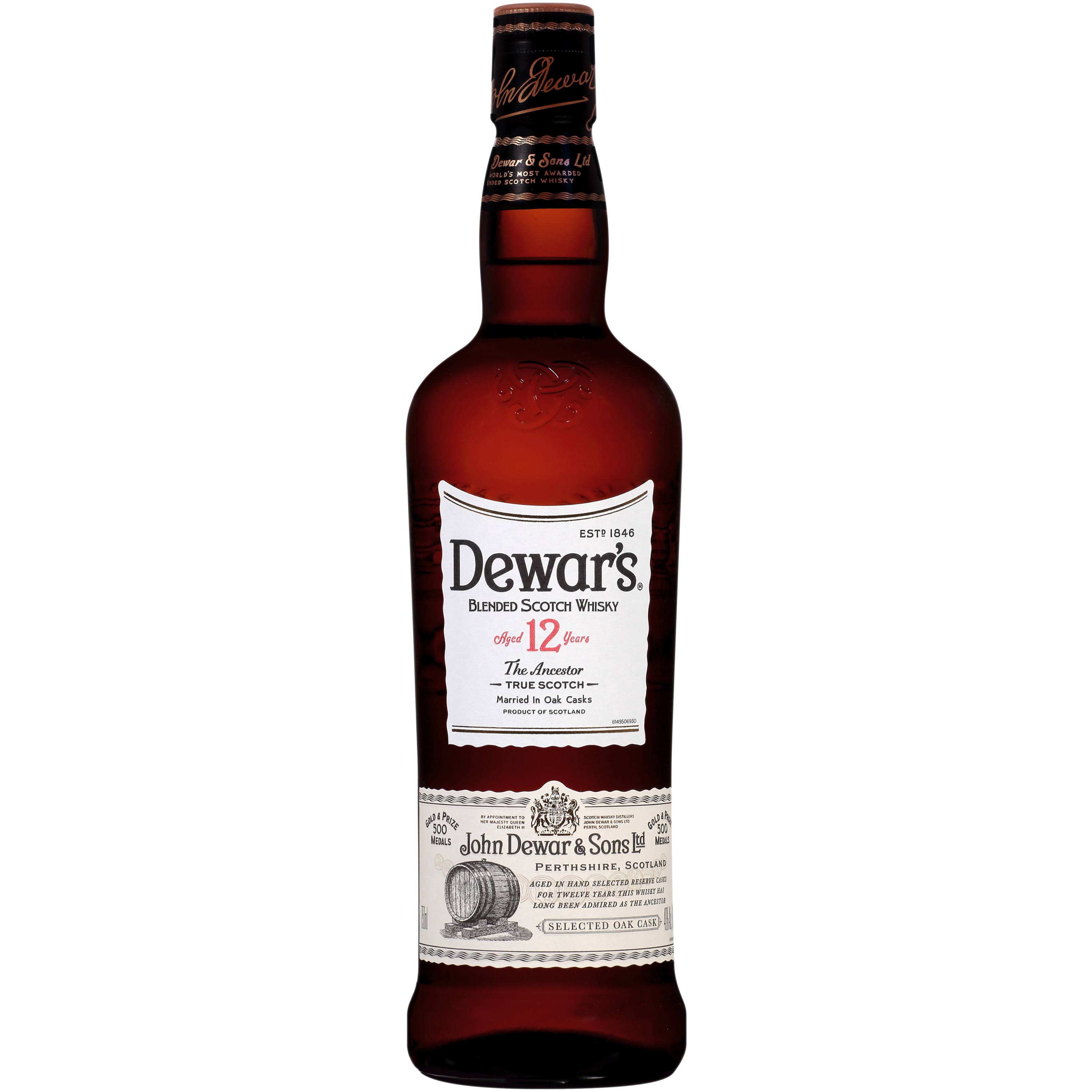 Dewar's 12 Year Old Blended Scotch Whisky, 75cL