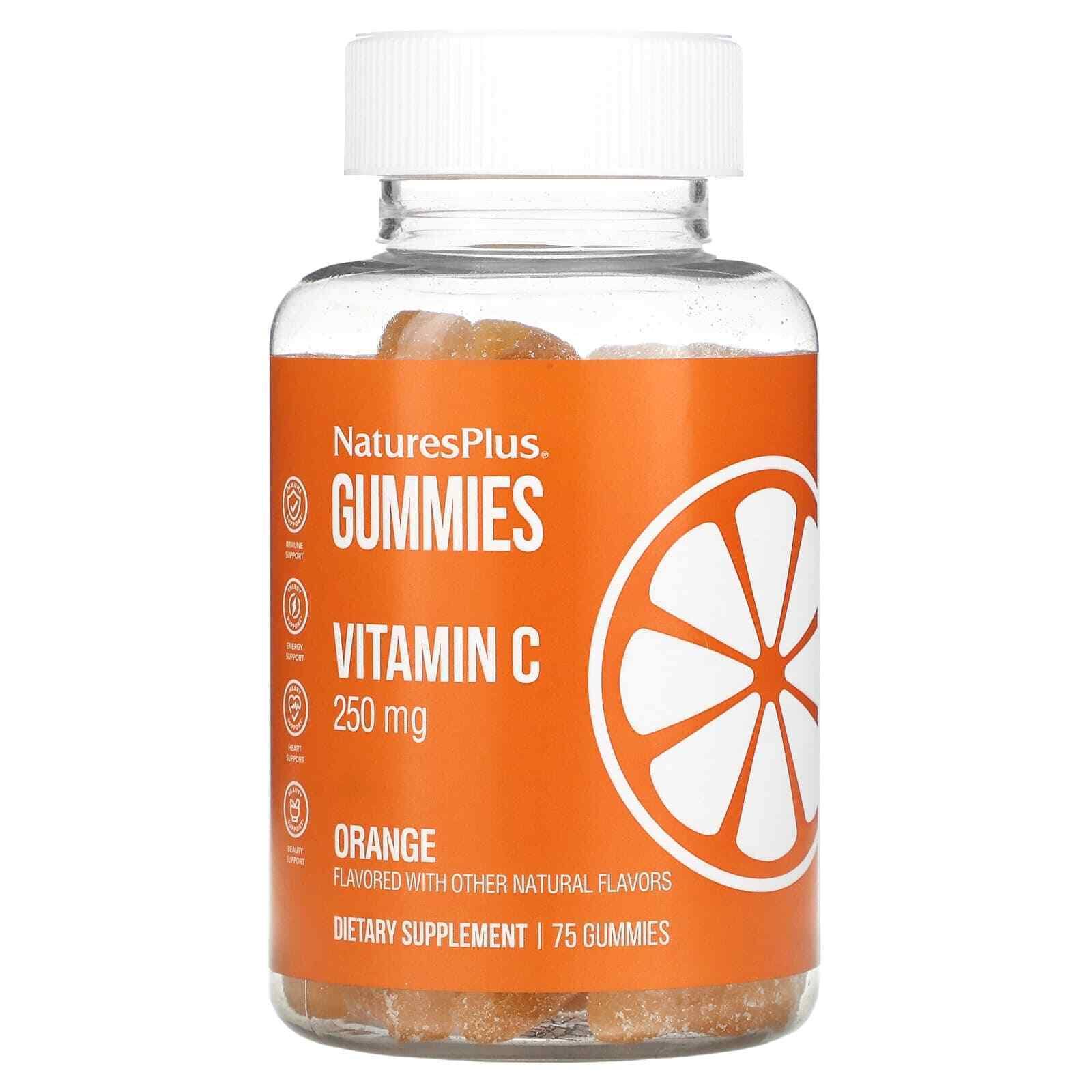 NaturesPlus, Vitamin C Gummies, Orange, 125 mg, 75 Gummies