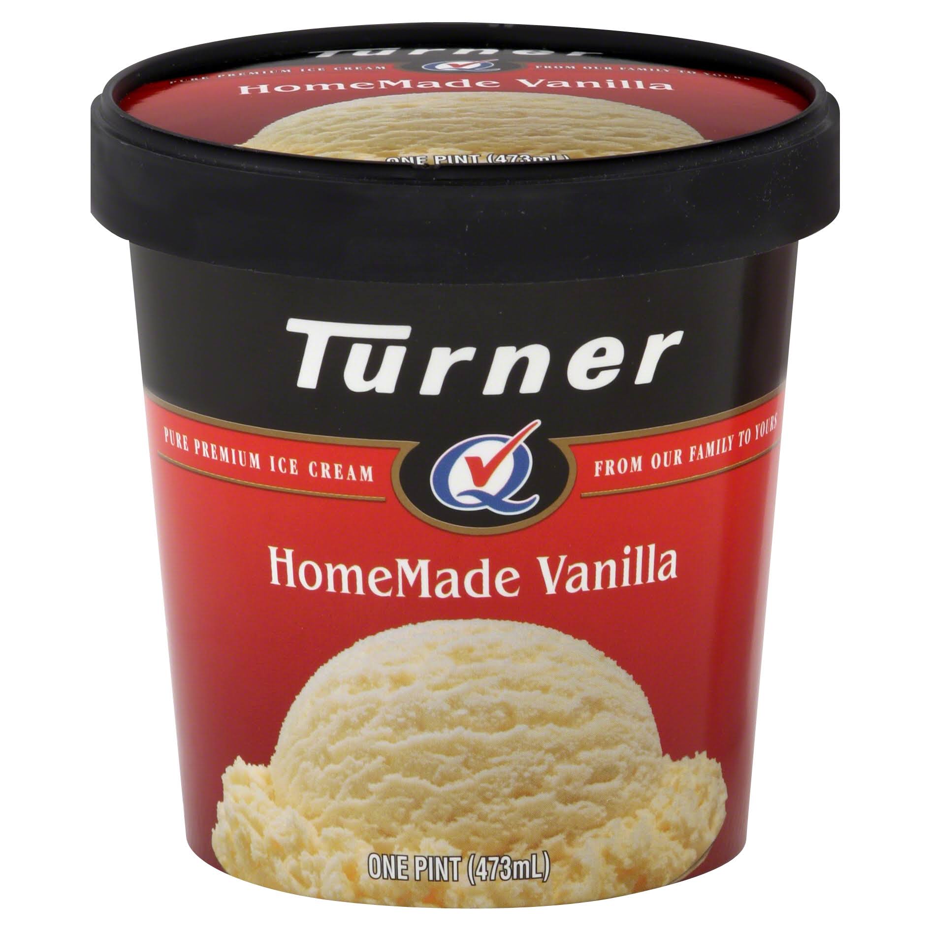 Turner Ice Cream, HomeMade Vanilla - 1 pt