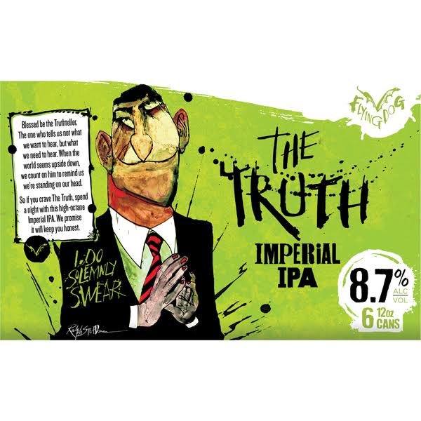 Flying Dog Beer, Imperial IPA, The Truth - 6 pack, 12 oz cans