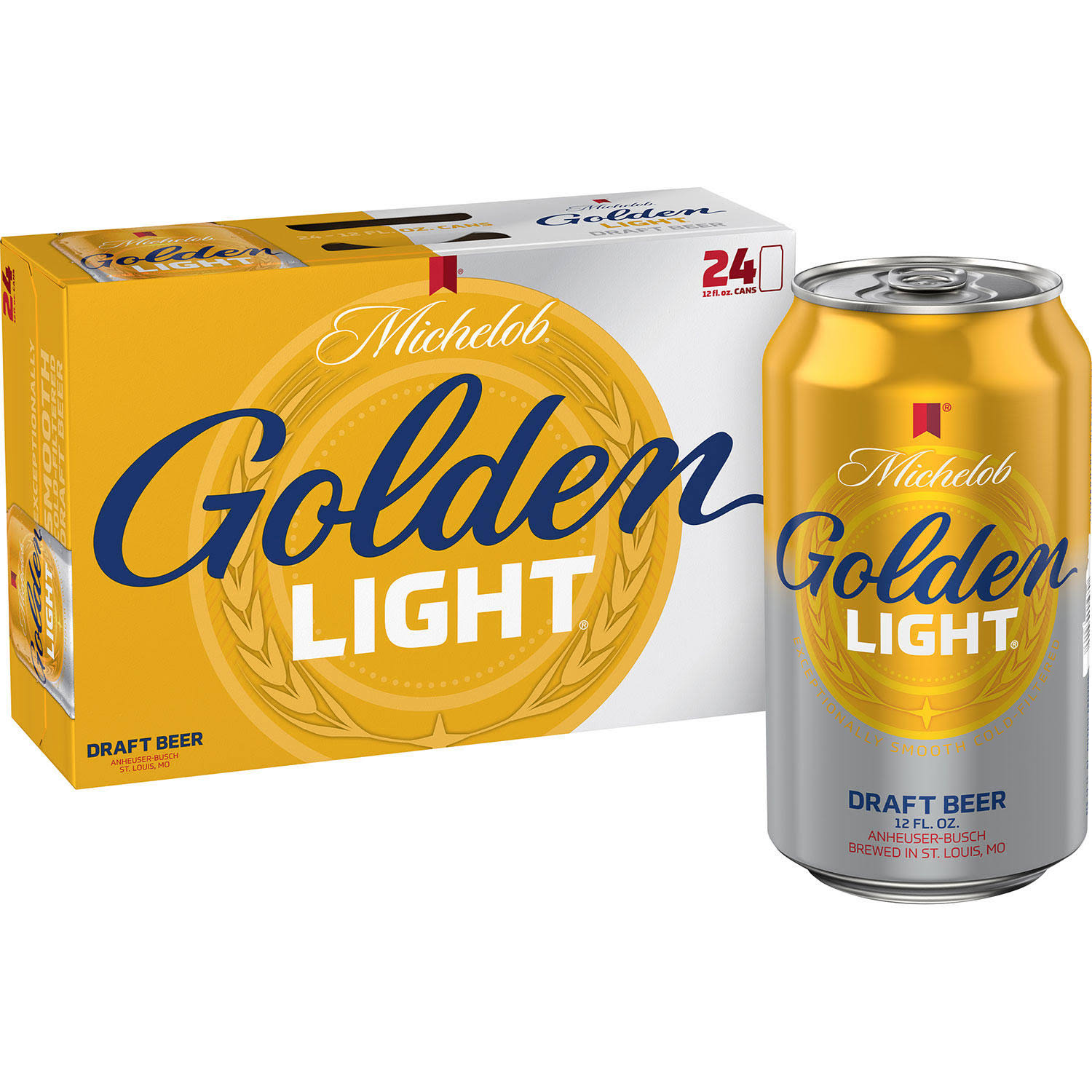 Michelob Golden Light Draft Beer - 12 fl oz, 24 pack