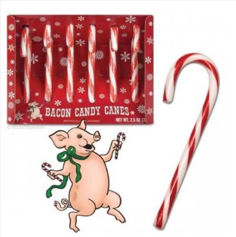 Accoutrements Archie McPhee Candy Canes - 6 Pack, Bacon
