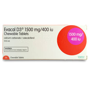 Evacal D3 1500mg Chewable 56 Tablets